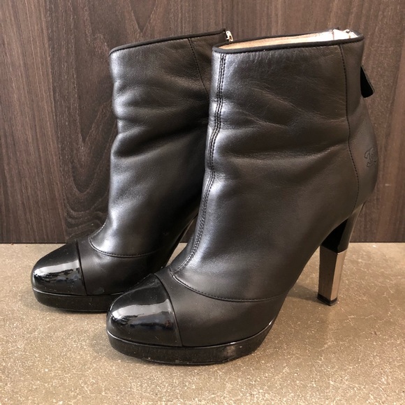 chanel cap toe ankle boots